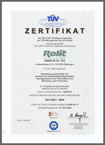 ISO 9001 certificate